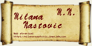 Milana Nastović vizit kartica